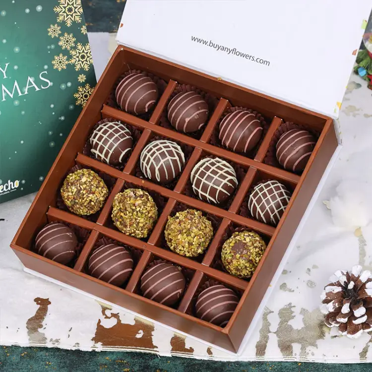 Christmas Chocolate Truffles 16 Pcs By Sweecho - Image 3