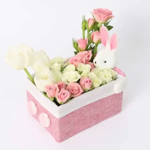 Floral Bunny Box Pink