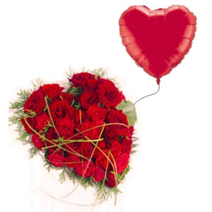 Heart Shaped Rose Arrangement