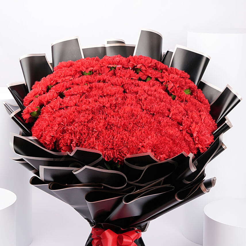 Red Carnations Bouquet - Image 3