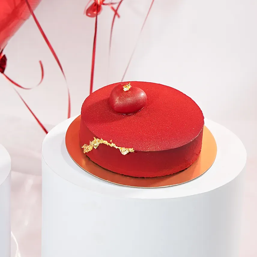 Red Roses With Balloon And Cake - Image 4