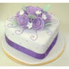Heart Shaped Cake with Purple Flowers