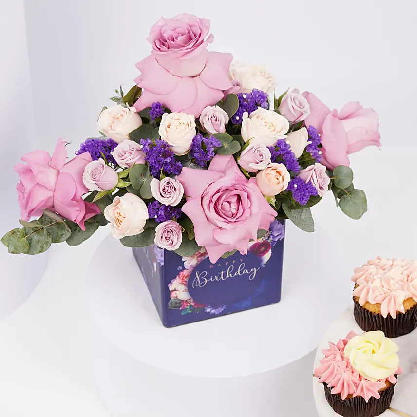 Birthday Roses with Yummy Cupcakes - Image 4