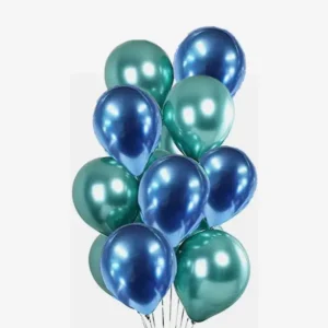 Blue and Green Chrome Balloons