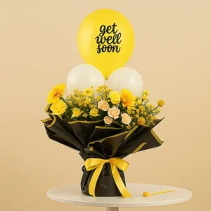 Get Well Soon Bright Wishes Florals & Balloon