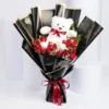 red roses with eddy teddy