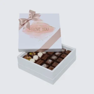 i love you" stained designed premium chocolate one layer hard box
