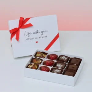 Love message "life with you" designed 12-piece chocolate hard box