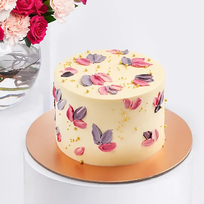 Mothers Day Flowers in Fish Bowl N Cake - Image 3