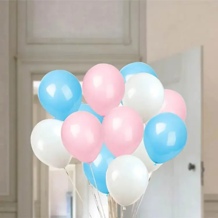 Pink Blue N White Helium Balloons